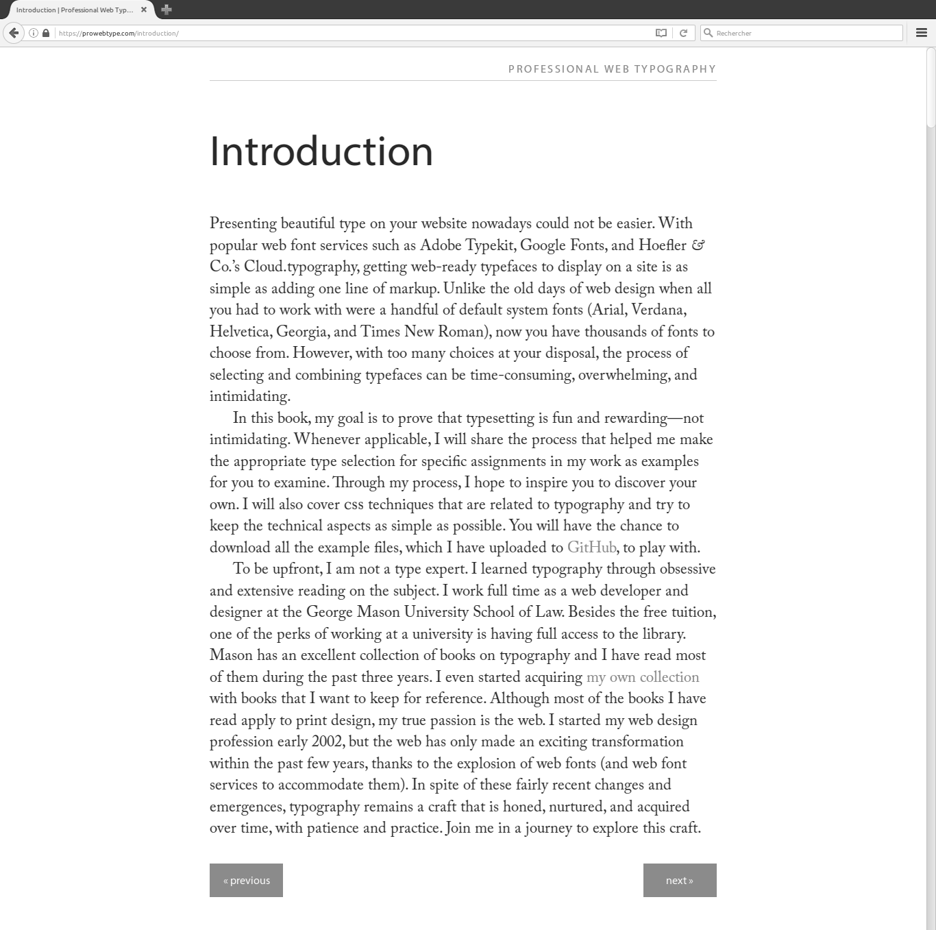 Capture d’écran du livre web de Donny Truong, Professionnal Web Typography, https://prowebtype.com/