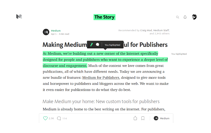 Capture d’écran d’un article sur la plateforme Medium